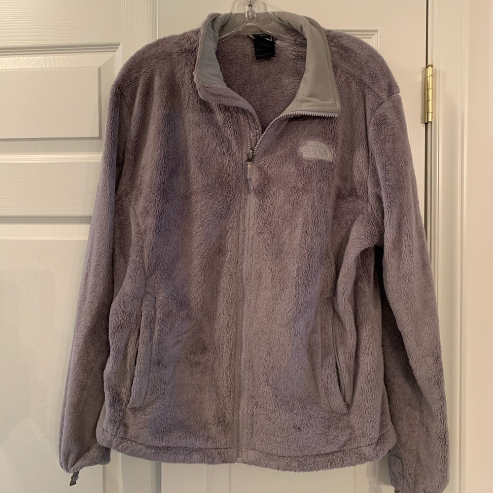 Northface grey fuzzy XL coat